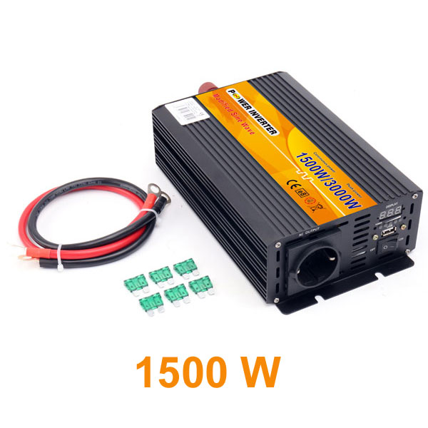 Inverter uscita sinusoidale modificata 1500W 12V–220VAC+USB
