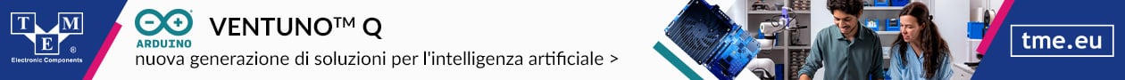 Banner pubblicitario TME: Arduino VENTUNO Q, nuova generazione di soluzioni per l'intelligenza artificiale